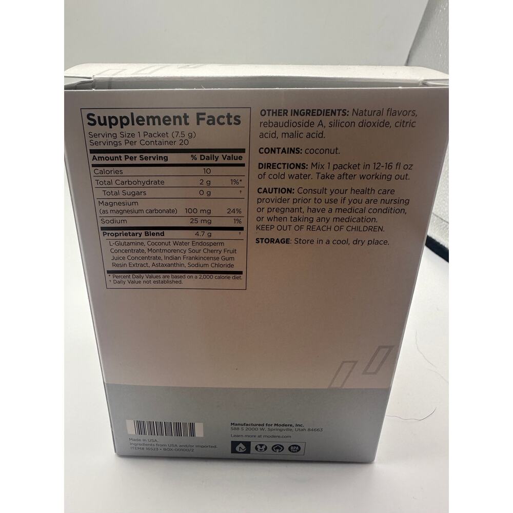 Modere Recovery Post-Workout Cranberry Citrus 20 Packets NOS Sealed Lot 2700492 - Picture 5 of 5